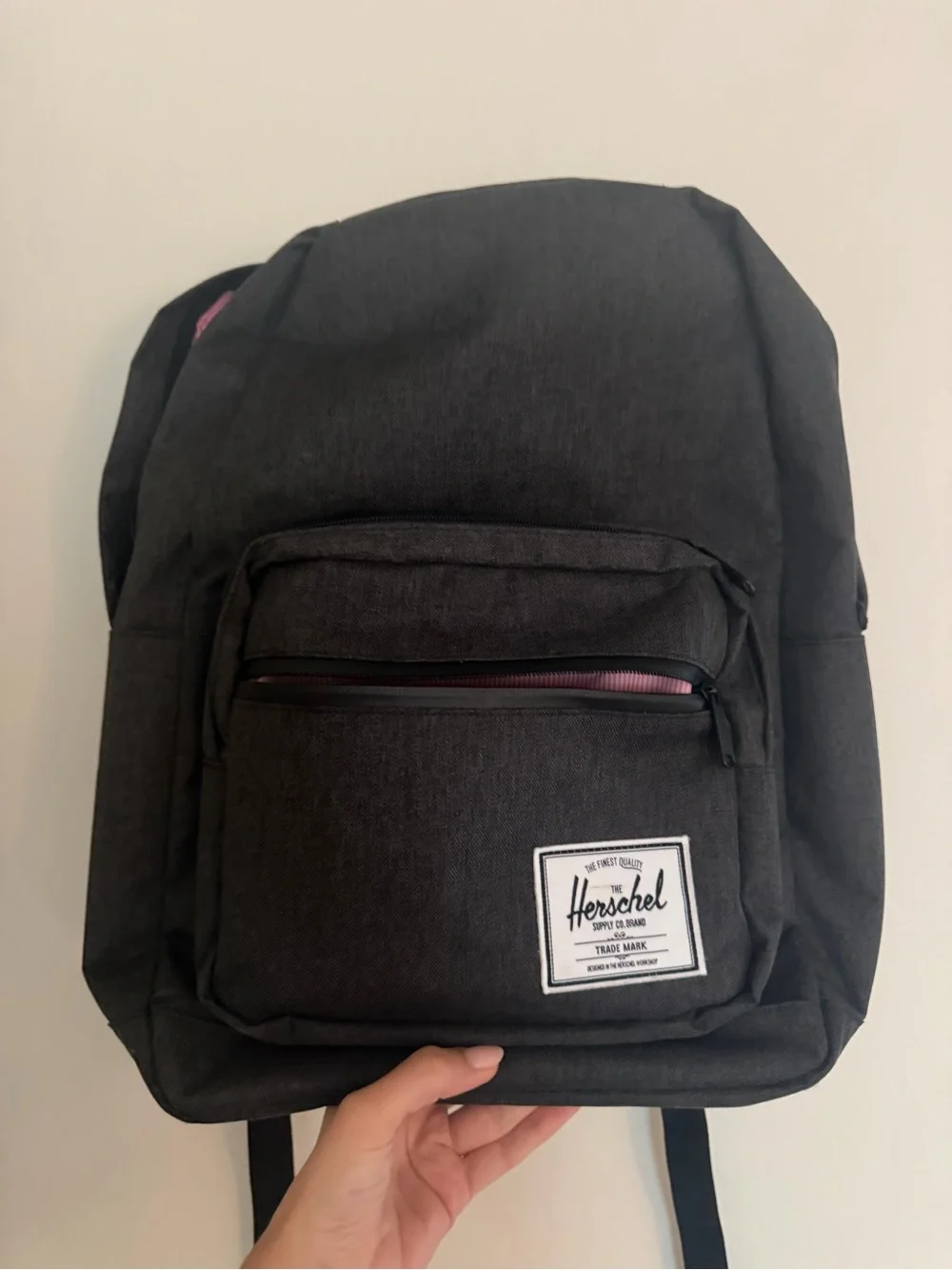 Herschel Supply Company Black Backpack with Pink Zipper Accents